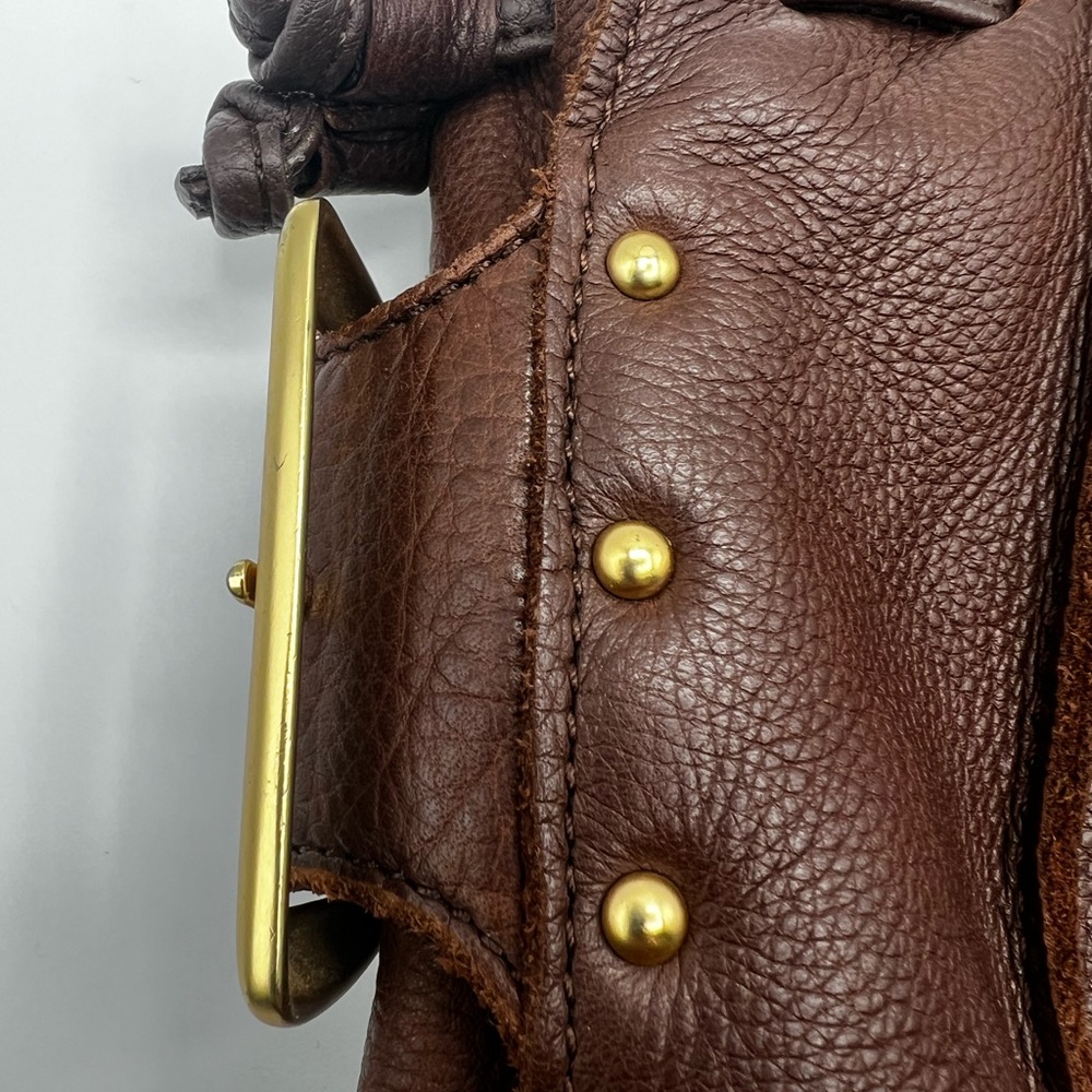 A.N.A. Boho Women’s Leather Bag Purse Brown Marked Shoulder Straps Side Buckles - Picture 6 of 14